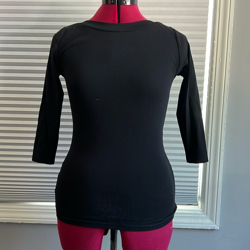 Ann Taylor black xs boatneck shirt